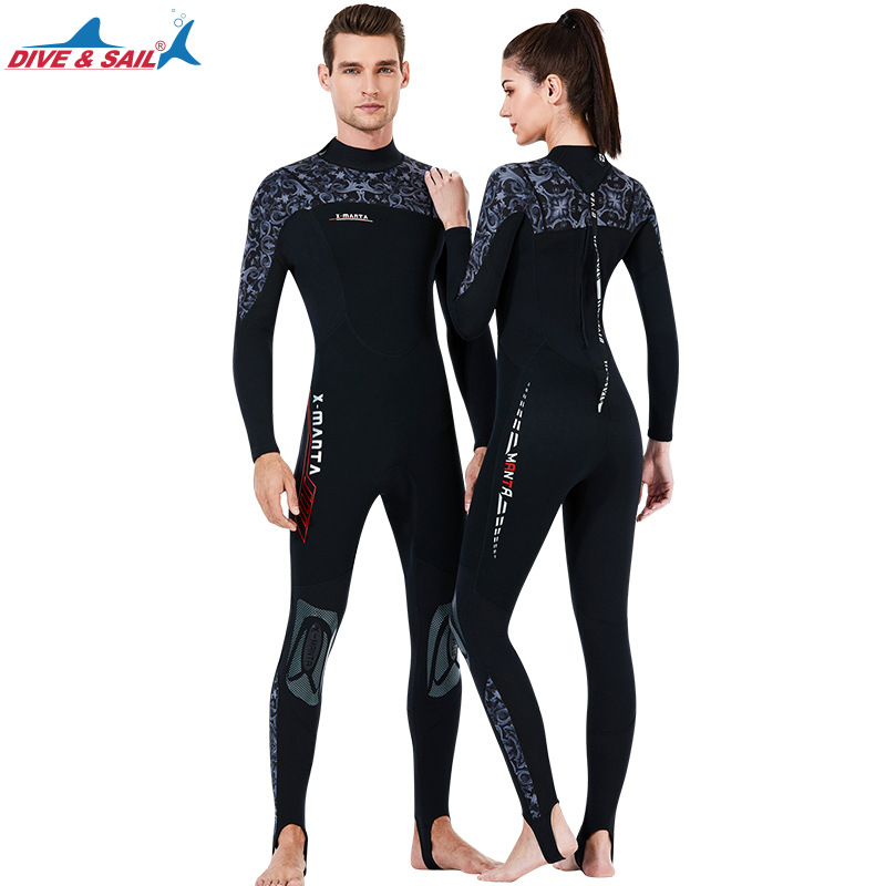 Dive&amp;sail Full Wetsuits 1.5mm Neoprene Wetsuit Back Zip Long Sleeve Diving Surfing Snorkeling-One Piece Wet Suit for Men Women