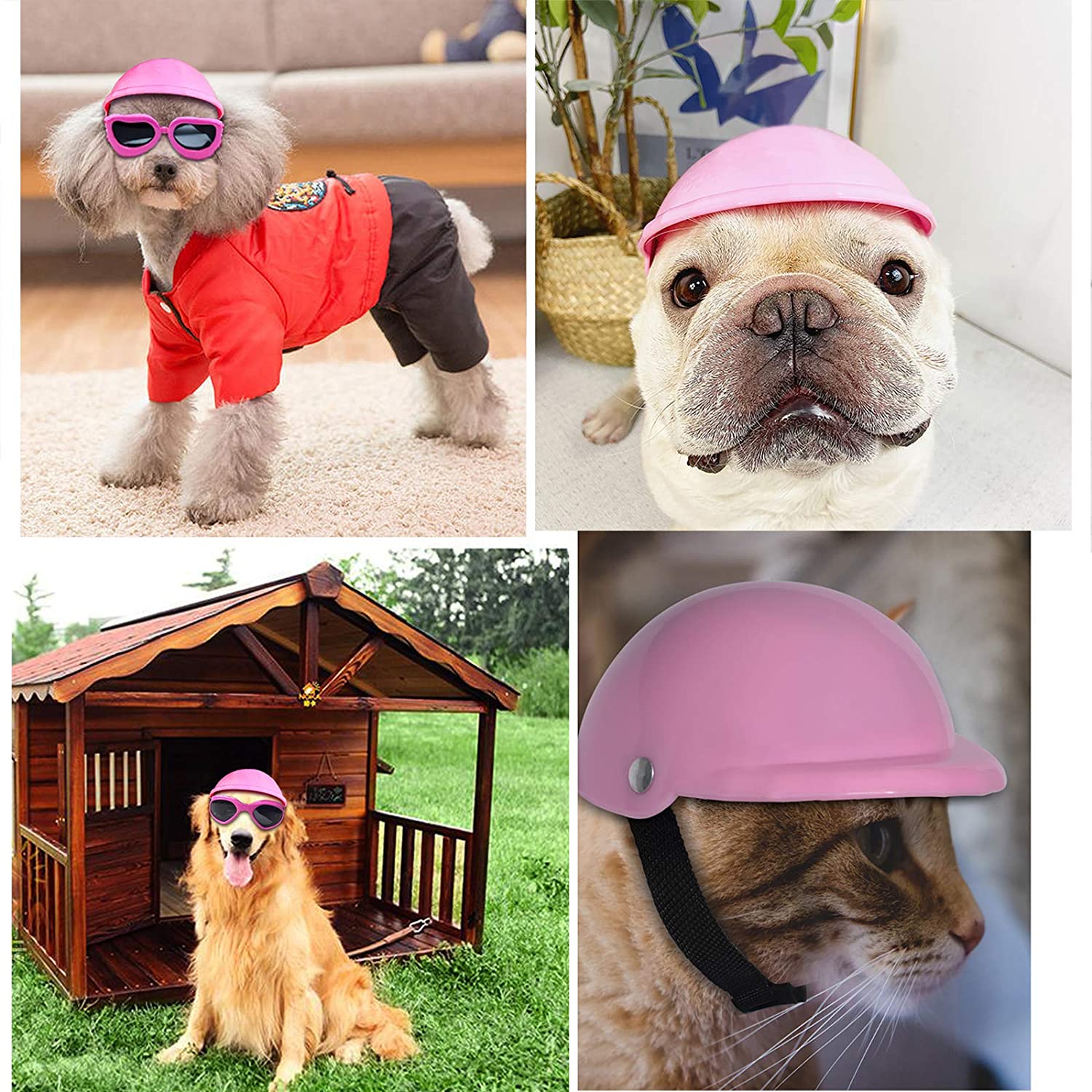 LVTUBANLV Pet Dog Helmet Doggie Hardhat for Puppy Chihuahua Blind Dogs Ridding Motorcycles Bike Outdoor for Small Medium Dog