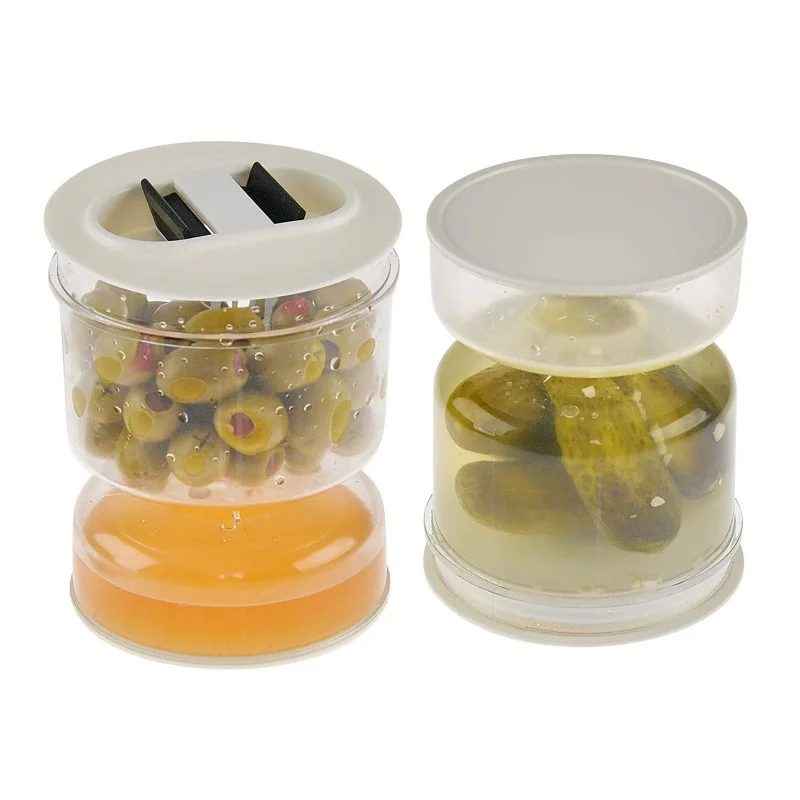 Augurk Pot Natte Droge Dispenser Voedsel Opslag Container Olijf Zandloper Pot Sap Separator Keuken Opbergdoos Komkommer Container