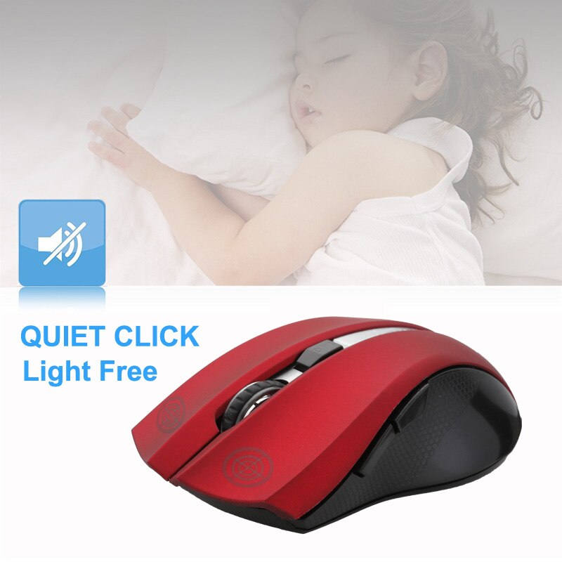 T-WOLF Q5 2.4GHz Wireless Silent Computer Mouse 1800DPI Adjustable Ergonomic Mice Good Cordless Optical PC Laptop Gaming Mouse