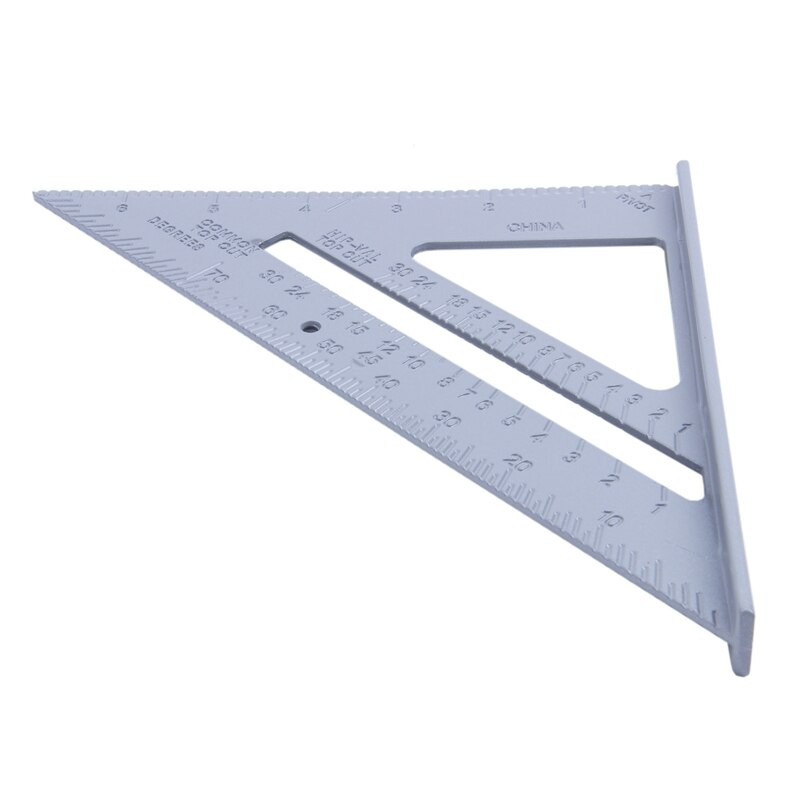 185*185*260mm Speed Square Protractor Miter Framing Measurement Ruler For Carpenter Silver