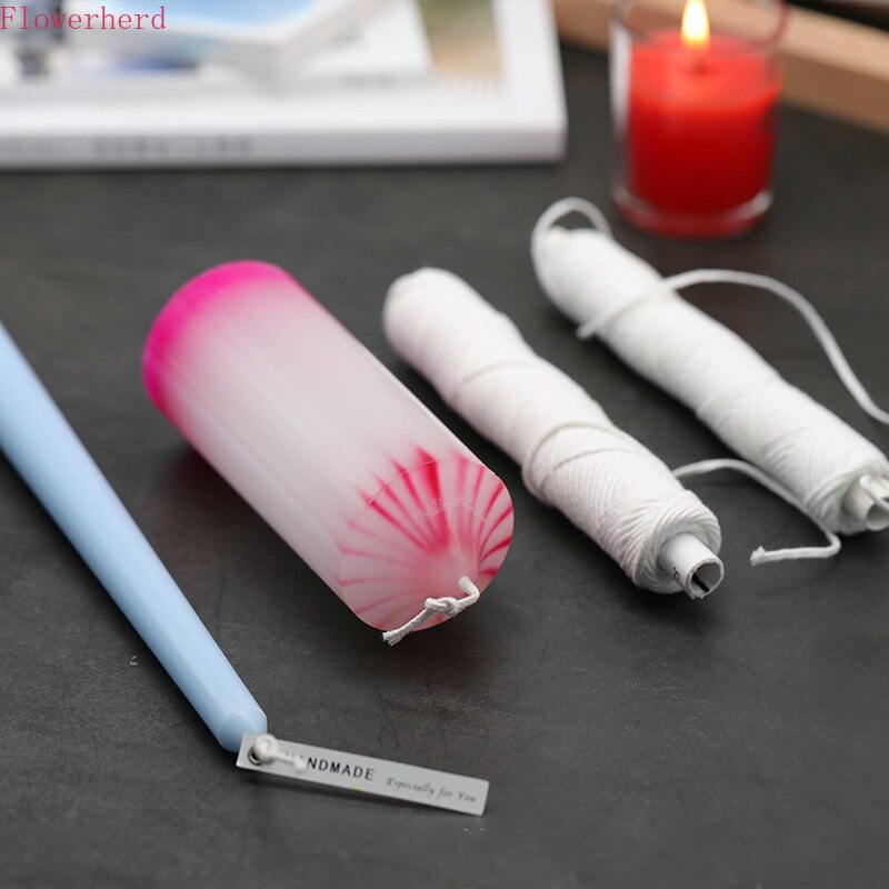 Herramientas para velas de aromaterapia, mechas de vela cilíndricas de hilo largo de algodón, compactas, sin humo, 30 metros
