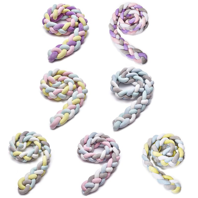 1.5M/2.2M Baby Stootrand Baby Snake Gevlochten Kussen Pasgeboren Wieg Protector F3ME