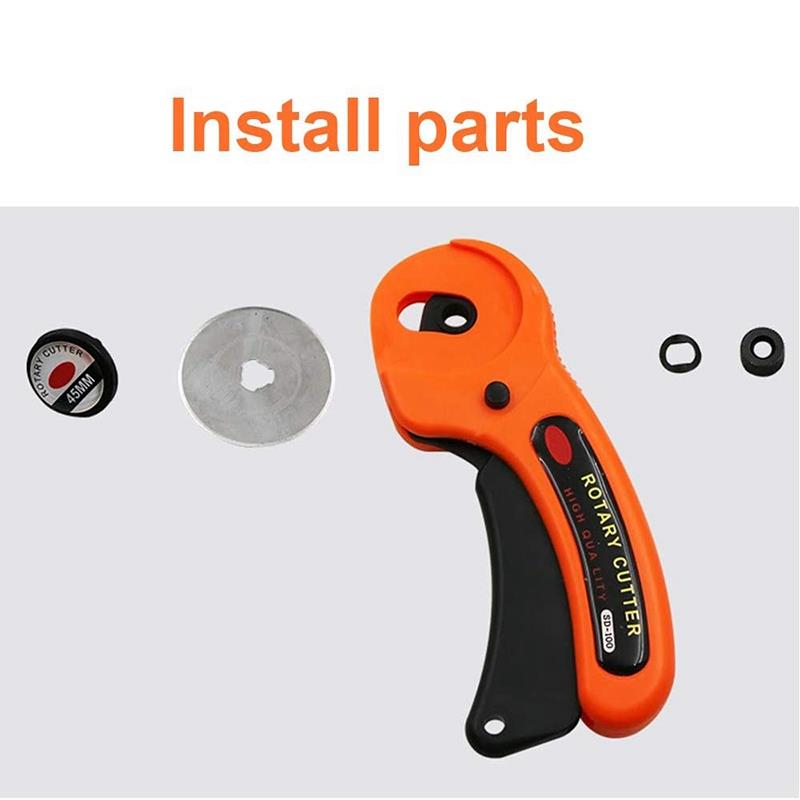 Leather Craft 45mm Rotary Cutter Leather Cutting Tool Fabric Cutter Circular Blade DIY Patchwork Sewing Quilting Fit Olfa Cut