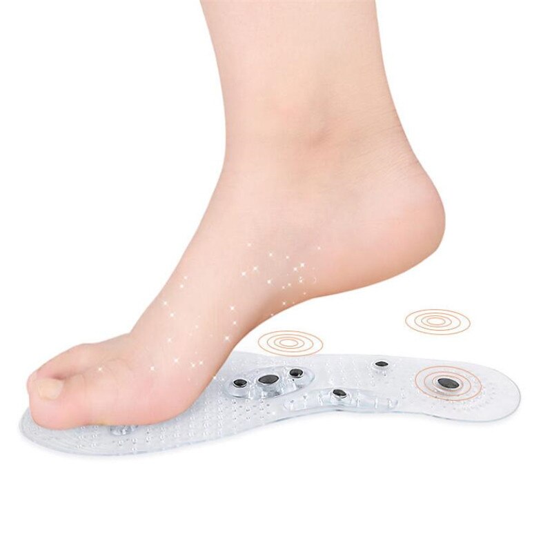 Solette per massaggio magnetico unisex solette per scarpe per digitopressione plantare solette dimagranti per perdita di peso trasparenti