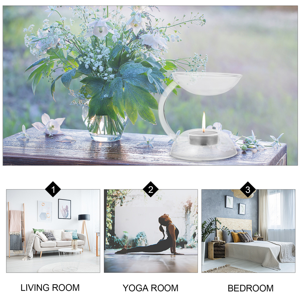 1pc Incense Stove Aromatherapy Furnace Glass Essential Oil Burner Candle