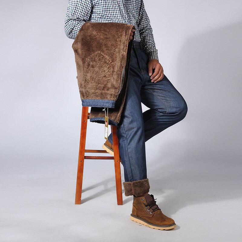 hiver Droite D'affaires Super Grand Gros Jeans grande taille pantalon denim pantalon ajouter velours