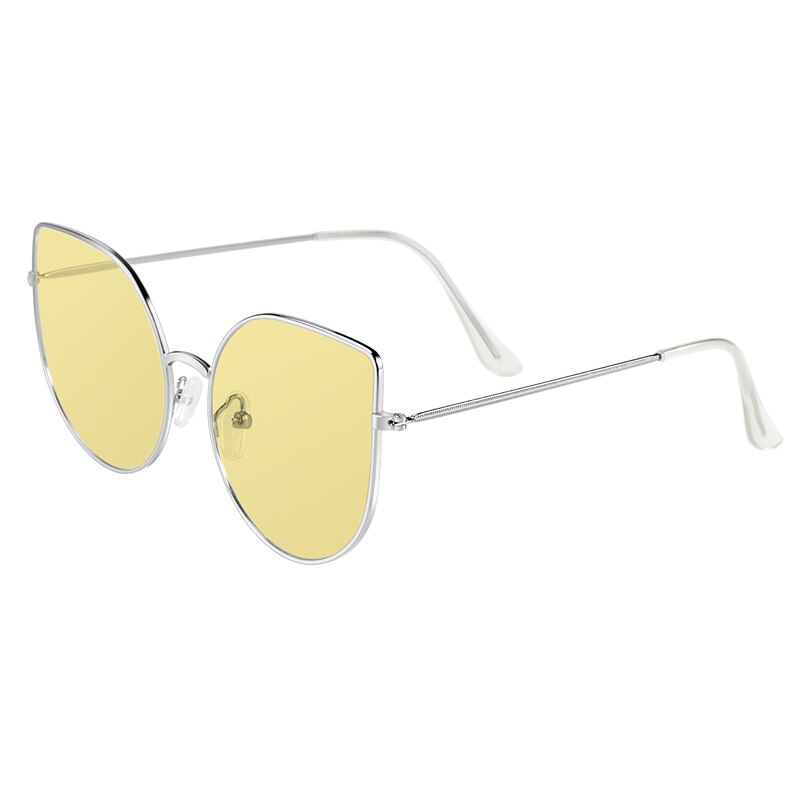 Grote metalen cat eye dameszonnebril met groot frame - verkoop van veelkleurige dameszonnebrillen retro: C5