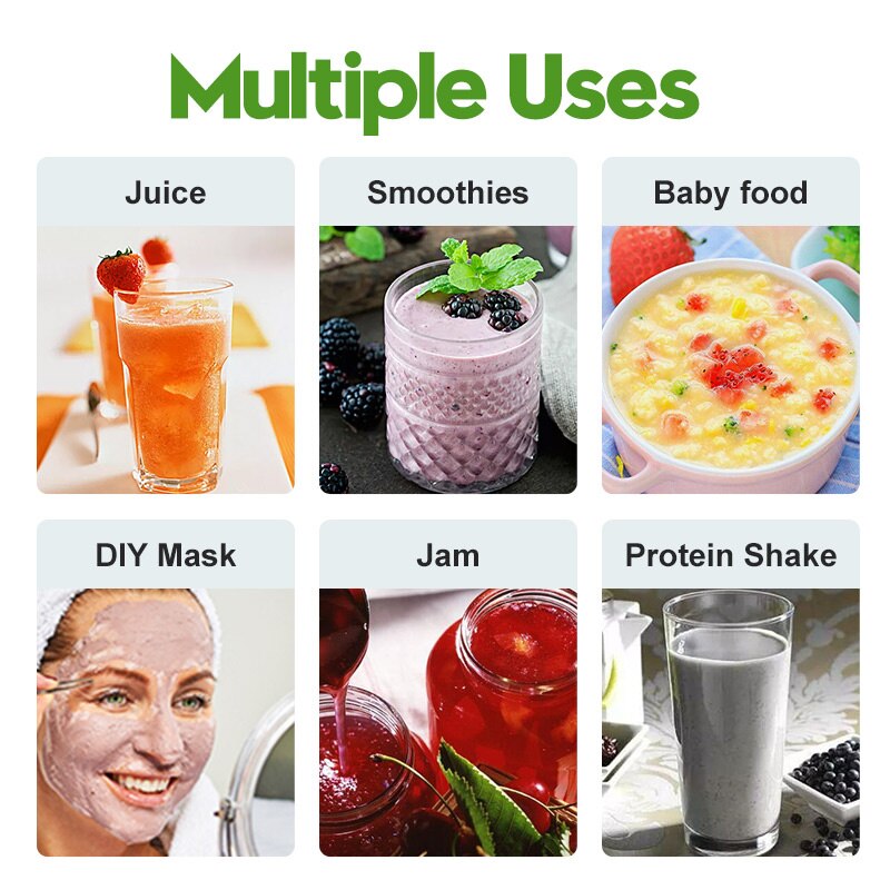 500Ml przenośna sokowirówka, elektryczna sokowirówka szklane urządzenie robić Smoothie USB akumulator blendery mikser robić podróży w domu