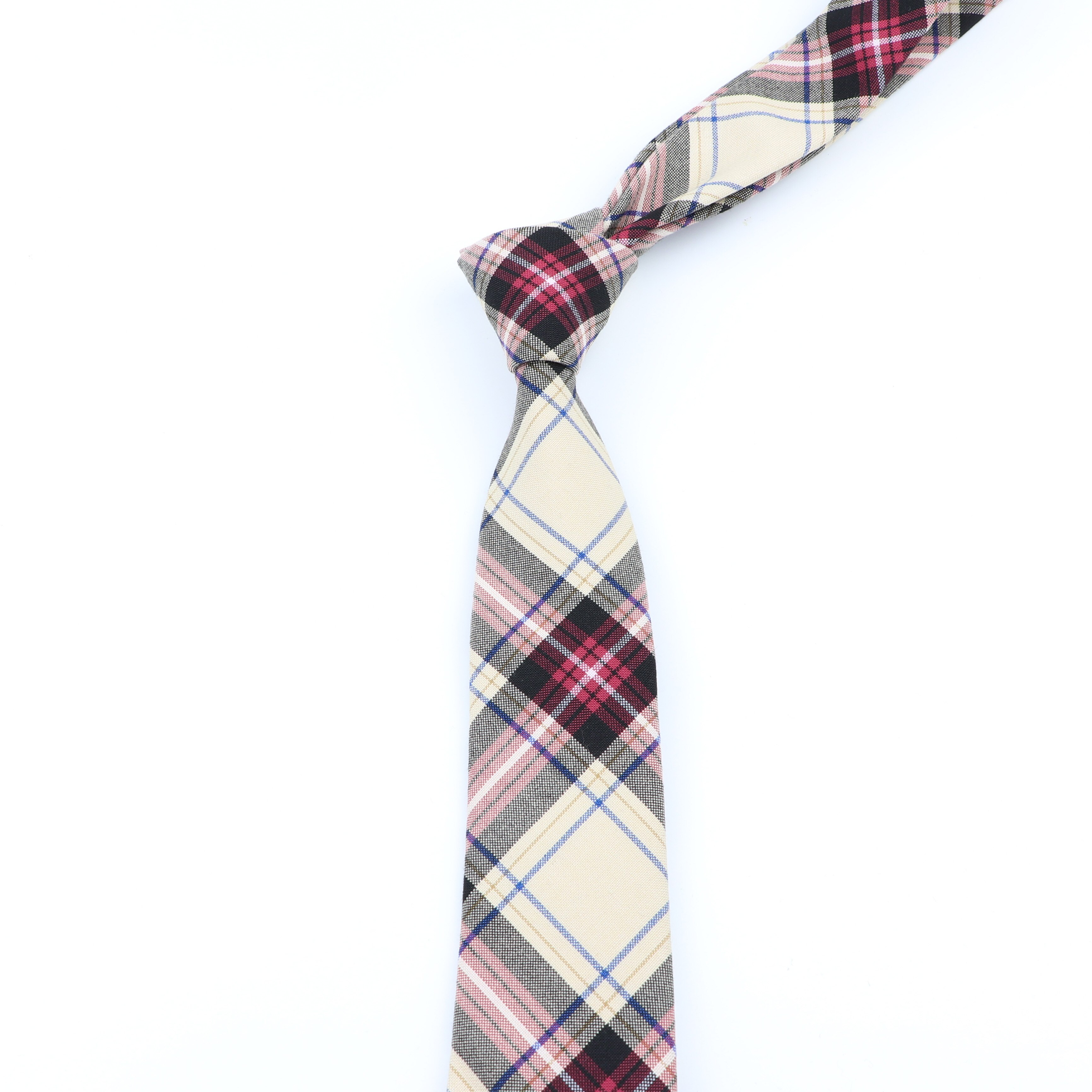 Slips klassisk herre plaid slips formelt slid jakkesæt sløjfer slips mandlige tr stof tynd slank farverig halsbånd