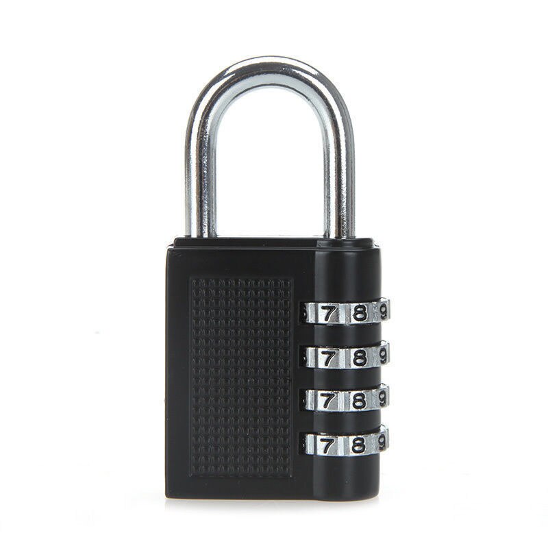 80*40*13mm 4 Dial Digit Combination Lock Heavy Duty Weatherproof Security Padlock Outdoor Gym Safely Code Lock Black