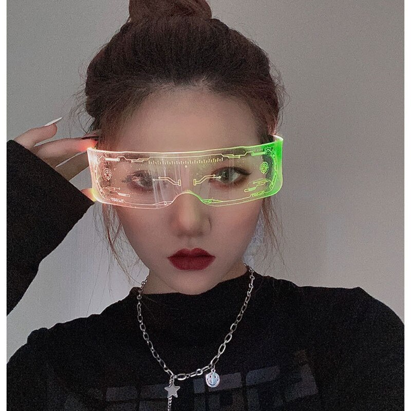 Led Bril El Draad Neon Party Light Up Bril Lichtgevende Led Glazen Rave Kostuum Party Decor Dj Zonnebril Halloween Decoratie