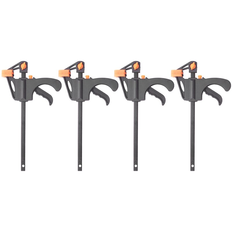 Plastic F Klemmen Set 4 Stuk 100Mm 4 Inch Bar F Klemmen Clip Grip Quick Ratchet Release Houtbewerking diy Hand Tool Kit: Default Title