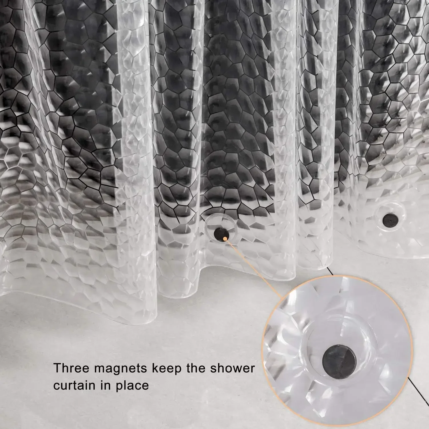 Dicker peva klarer Dusch vorhang mit 12 Haken wasserdichte Badewanne Badever deckung schimmel resistenter moderner Badewannen-Trenn vorhang zier