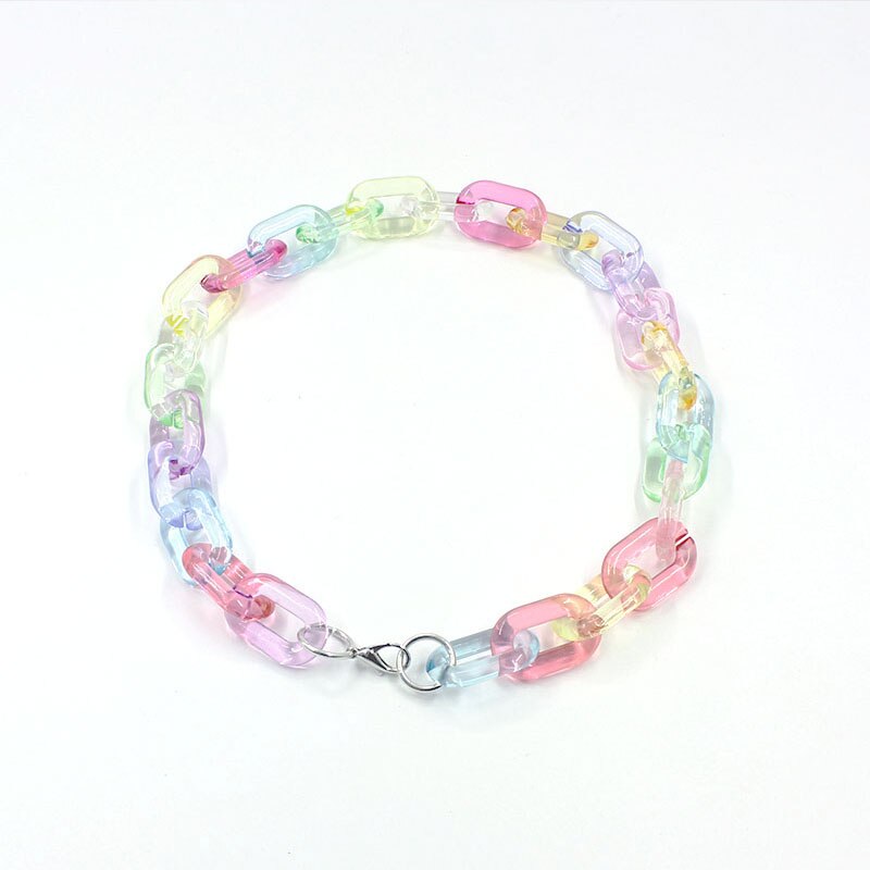 Punk Color Unisex Choker Necklace Harajuku Hip Hop Jean Chain Bracelet Belt Accessry Streetwear CL216: Necklace