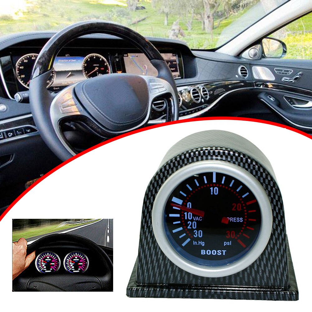 2in 52mm Mechanical 12V Car Turbo Boost Gauge Kit Universal Car Parts Led Pointer Display Boost Controller Kit 1-30 PSI