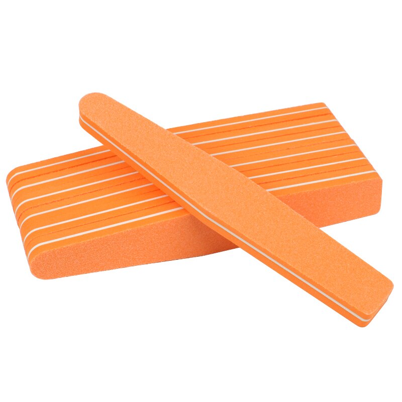 Limas de uñas 100/180 esponja de colores, bloque pulidor lavable, lima de uñas con forma de diamante, suministros de salón de uñas de doble cara, 50 unids/lote: Naranja