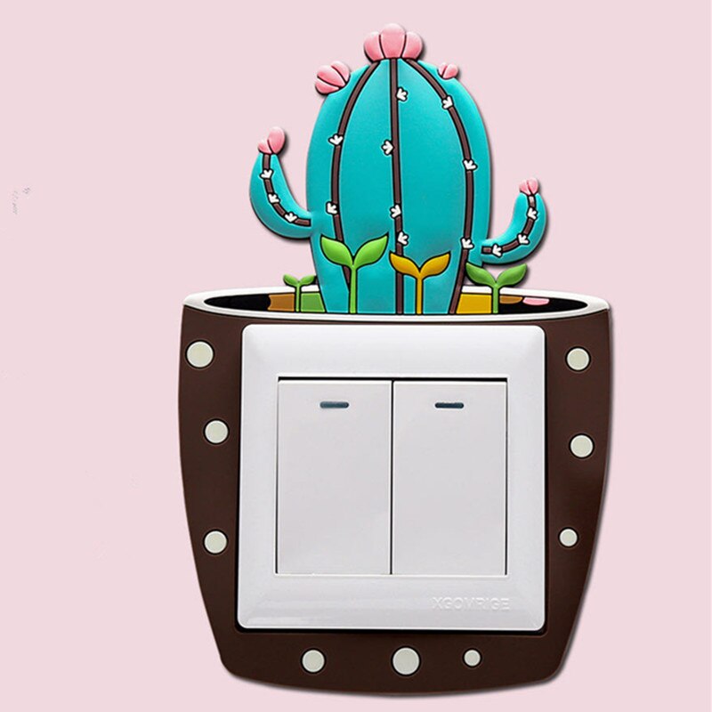 Pegatina de conmutador luminosa de dibujos animados para sala de estar, pegatina de pared para niños, calcomanía de interruptor de luz luminosa, decoración del hogar, cubierta protectora: Rojo