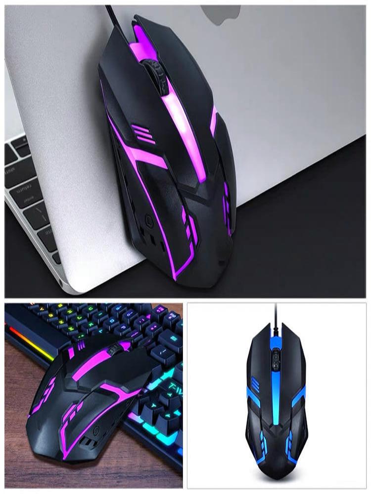 1 PC ITLY M01 Sportowa, świecąca, podświetlana diodami LED, przewodowa mysz do gier USB do komputera stacjonarnego, laptopa, komputera biurowego, mysz do gier
