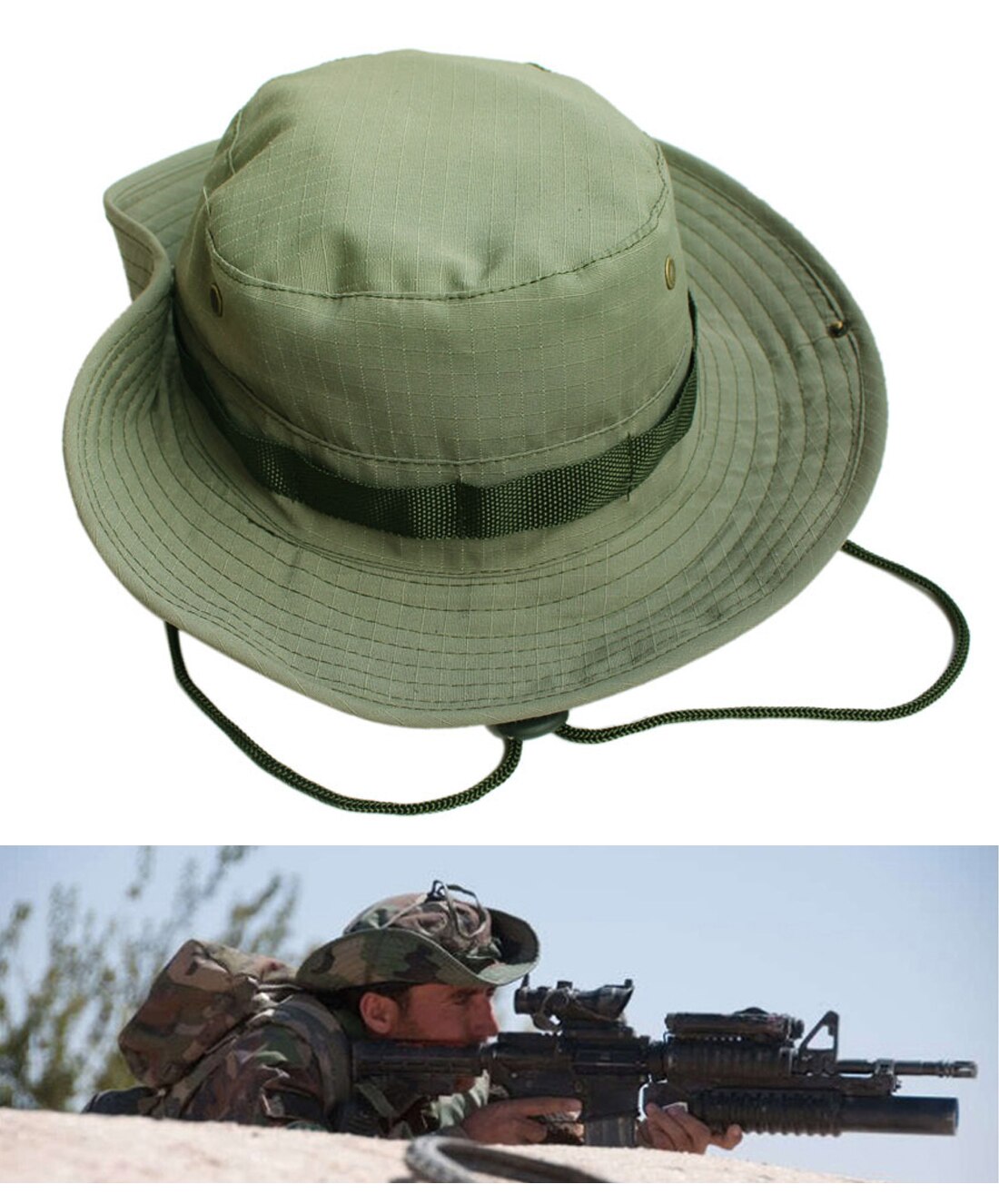 Gorros Boonie de arbusto al aire libre, gorro de pesca de camuflaje de la jungla: 7