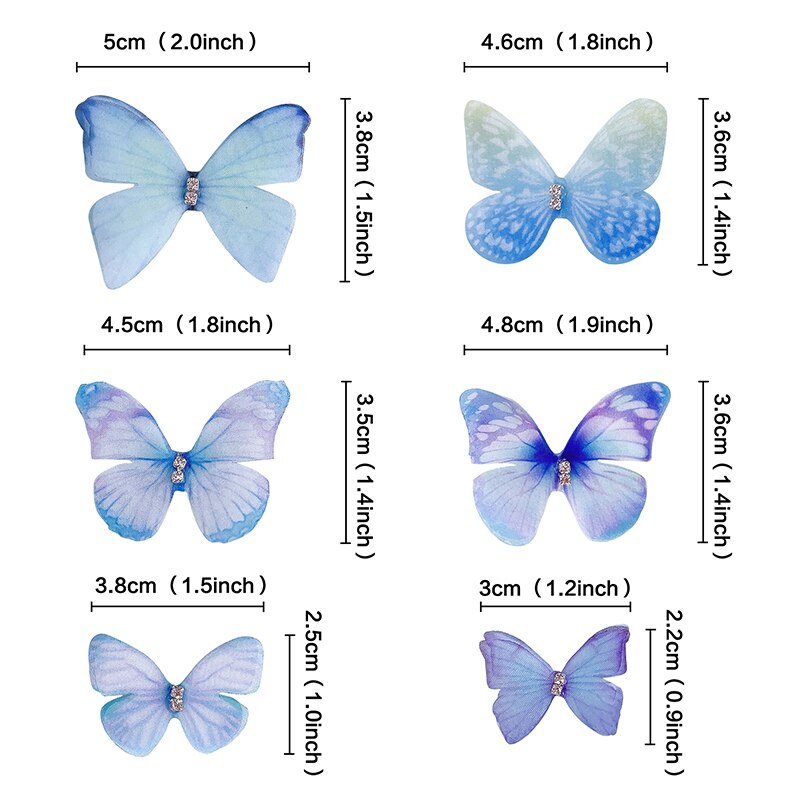 6Pcs Butterfly Cake Toppers Happy Birthday Handmade Wedding Party Dessert Baby Shower Cake Decoration DIY Baking Supplies