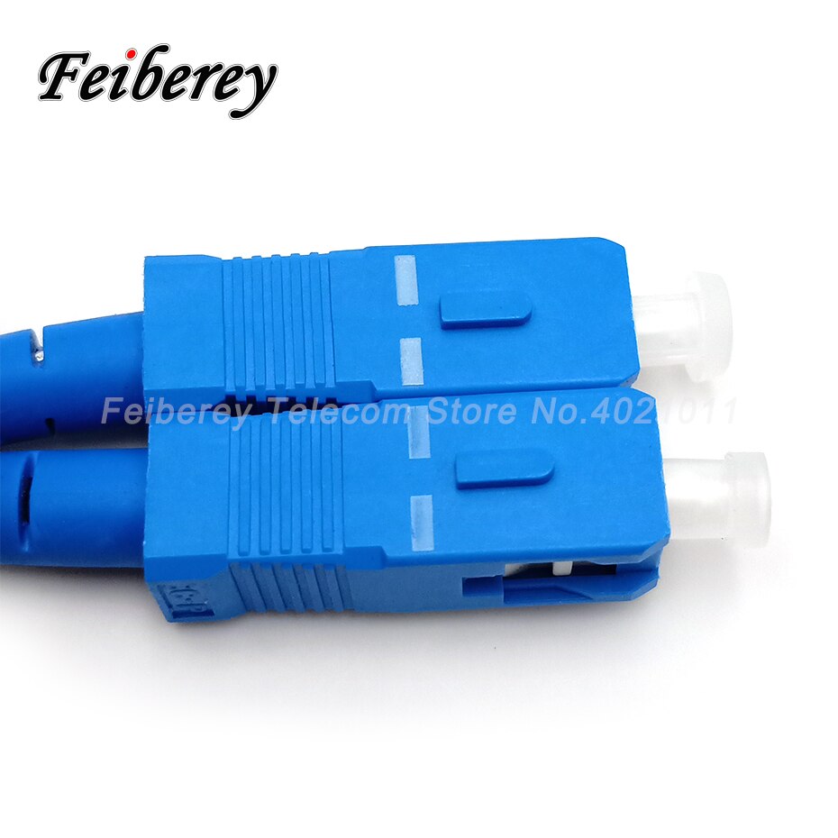 Cable de conexión de fibra óptica de 30m SC a SC, puente de exterior SM Simplex G657A, Cable de caída de fibra única de 3 cables de acero SC/UPC para FTTH