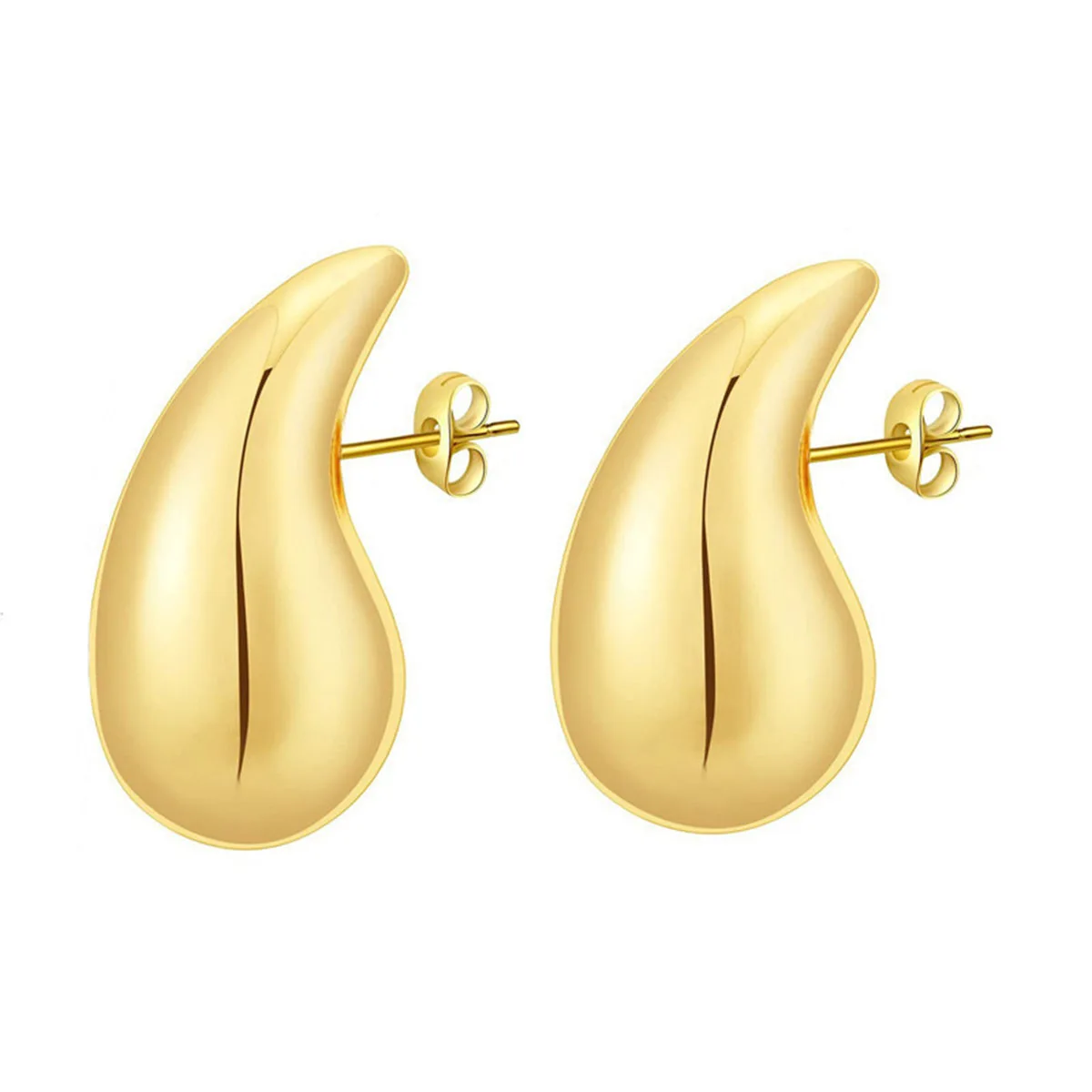 Andara 925 Sterling Silver Teardrop Earrings Eye-Catching Style Metal Texture 18k Gold Jewelry