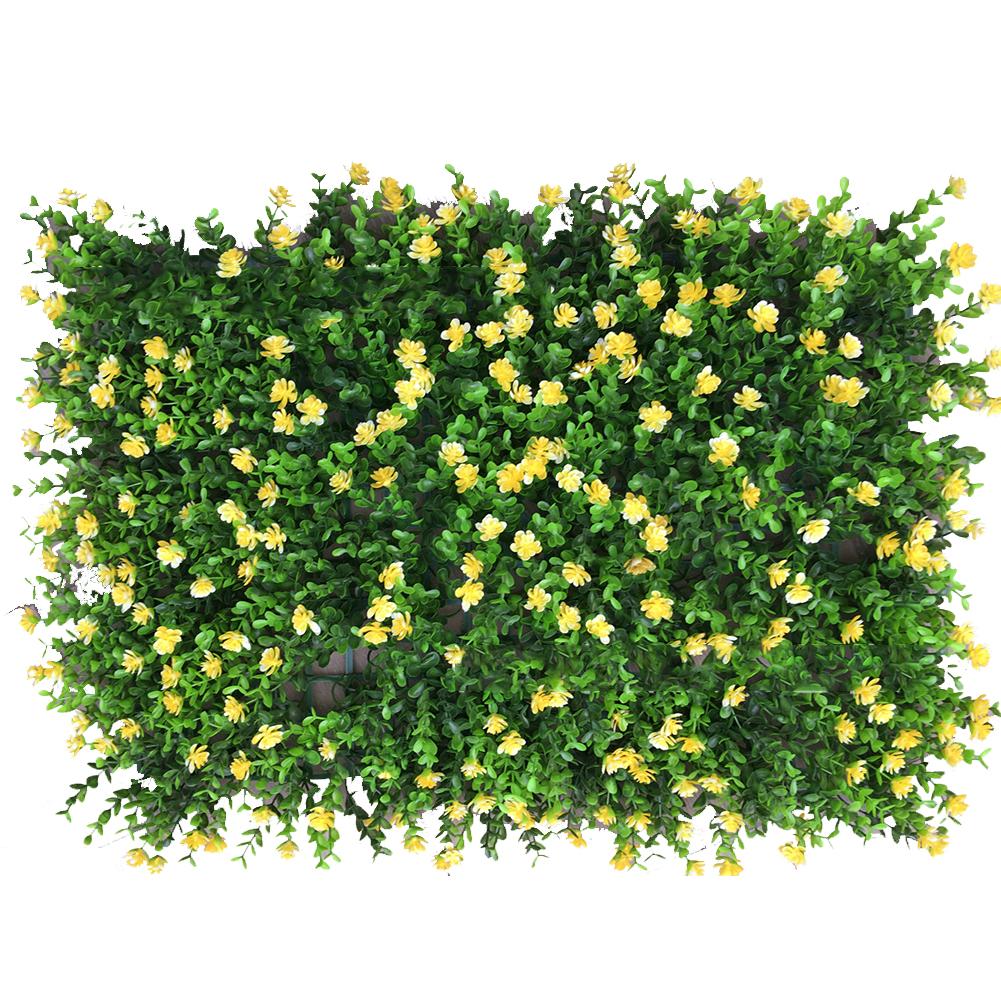 Wall Decor Hedge Lawn With Flower Artificial Plants Mat Privacy Fence Screen Faux Greenery Wall Panels Decorative Flower Wall