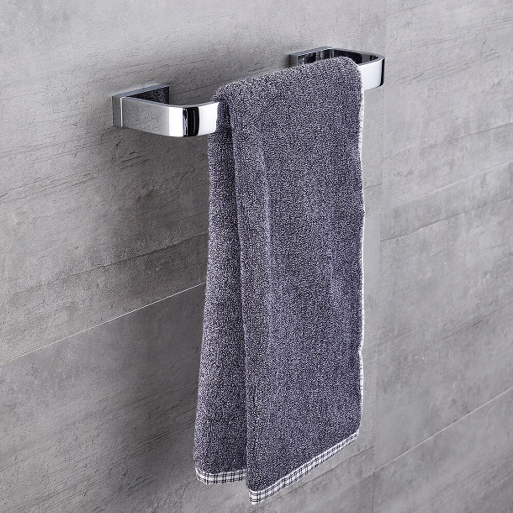 Towel Rings Copper Towel Ring Solid Alloy Bathroom Towel Rack Toilet Room Single Rod Home Concise Silver Cool Towel Rack