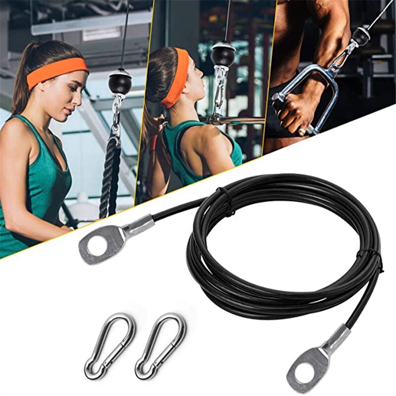 2M-5M Gym Kabel Draht Seil Heavy Duty Stahl Ersatz Teile für Home Gym Fitness Kabel Pulley zubehör Dia 5mm