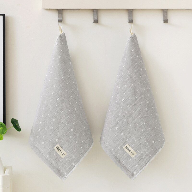 Square Towel Pure Cotton Geometric Printed Thicken Soft Towels Good Water Absorption Plain Dyed Home Bathroom Toalla Cuadrada: Color 6