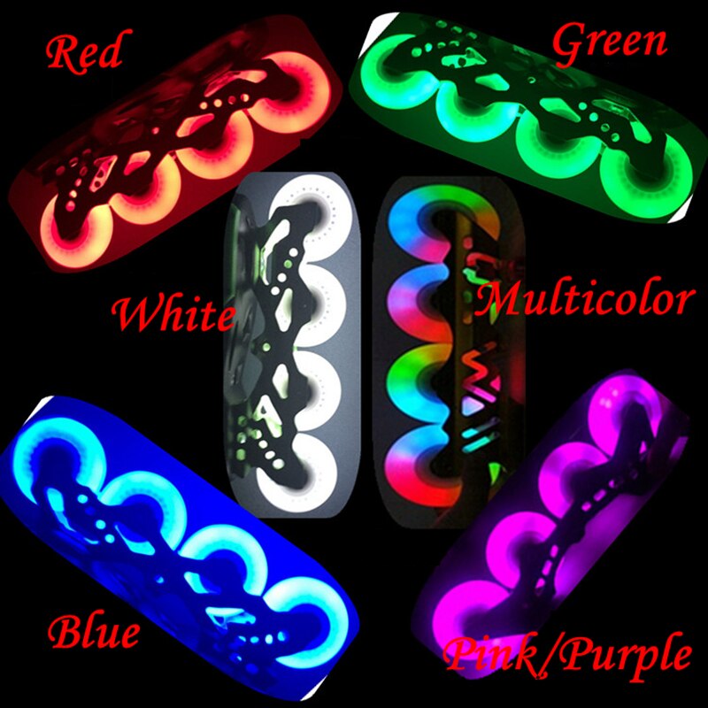 8 teile/los 90A 72mm 76mm 80mm 90mm 100mm 110mm Blinkende Rolle Räder PU LED Blitz inline skaten Slalom rollschuhen Rad
