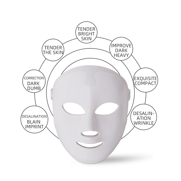 Foreverlily-mascarilla Facial Led de 7 colores, máscara de terapia de fotones coreana, máquina de terapia de luz, máscara de acné, máscara Led de belleza