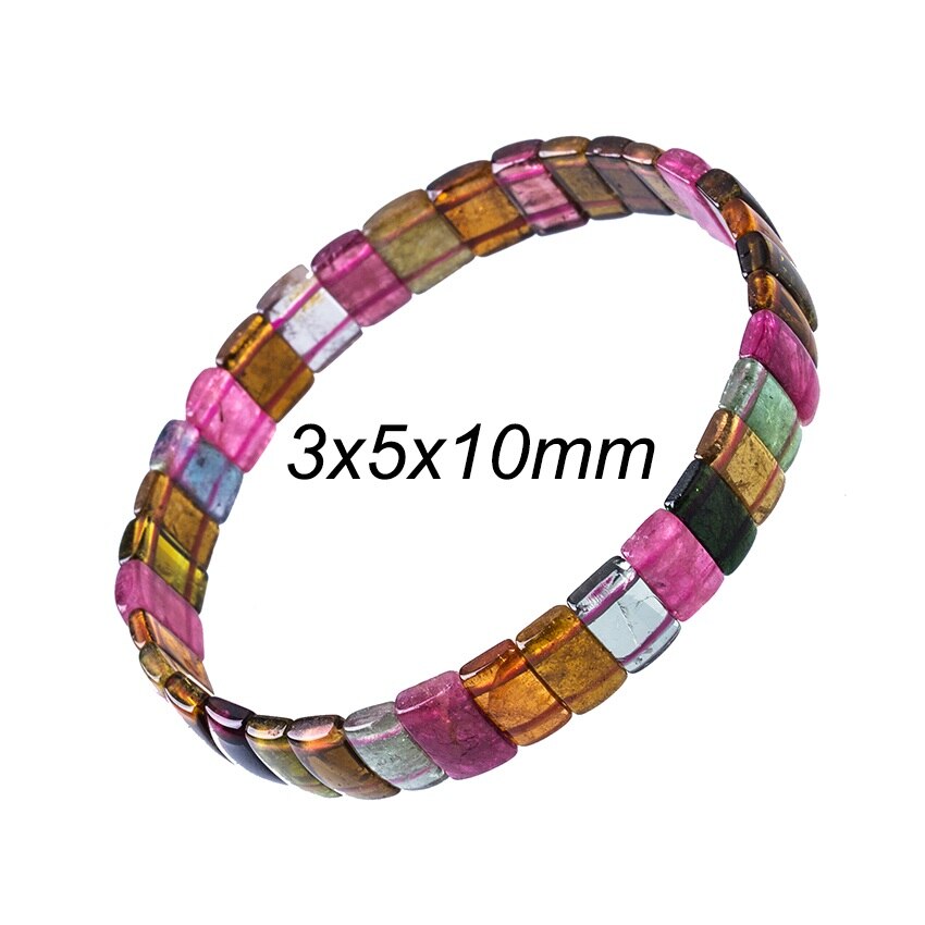 Natürliche Turmalin Armband Für Frauen 3x5x10mm Bunte Natürliche Stein Perlen Armband Frauen Fördern Gefühle Paar armbänder: Default Title