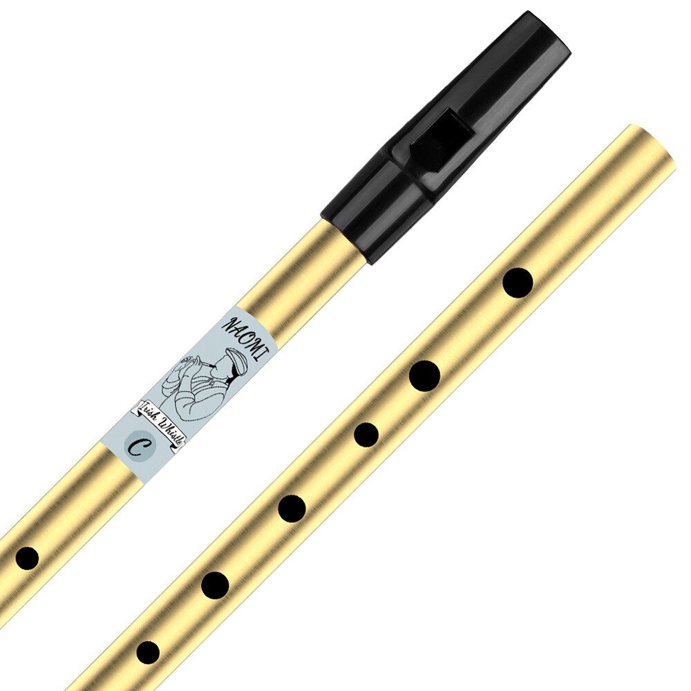 Naomi 6 Gaten Tin Fluitje Traditionele Ierse Penny Whistle Messing Materiaal Voor Beginners, Sleutel Van C