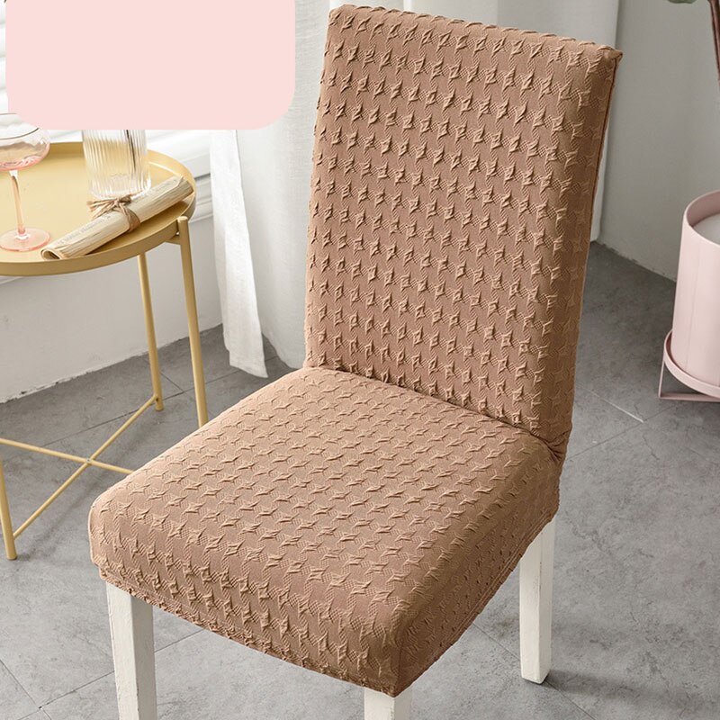 Super Thick Cotton Spandex Dining Chair Cover Stretch Universal High Back Chair Covers Machine Washable Chair Cover With Back: coffee