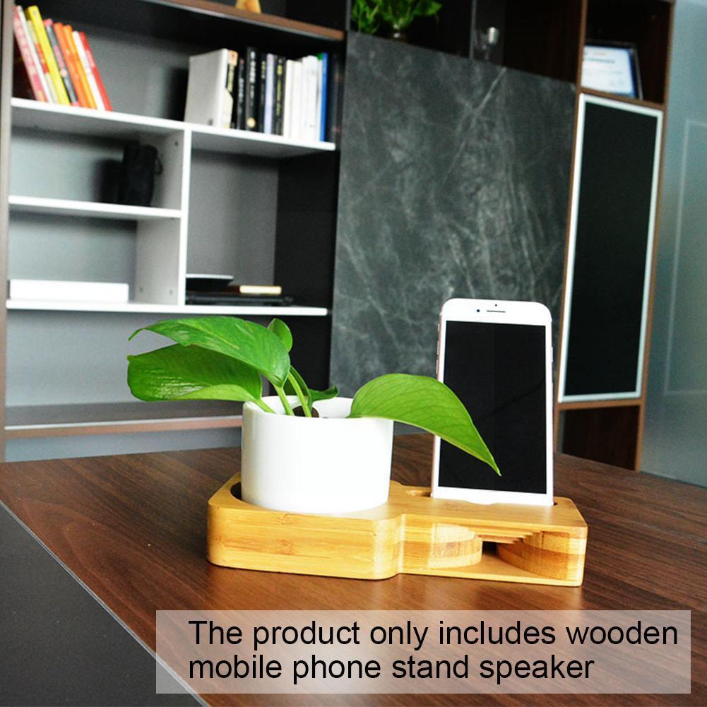 Mobile Phone Loudspeaker Holder Bamboo Sound Amplifier Stand Desktop Wood Holders Wooden Speaker E2l0