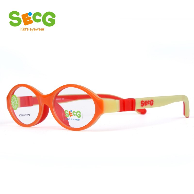 SECG – monture optique Flexible et souple pour enfants, lunettes rondes de myopie pour la vue, en Silicone, sans vis: C75
