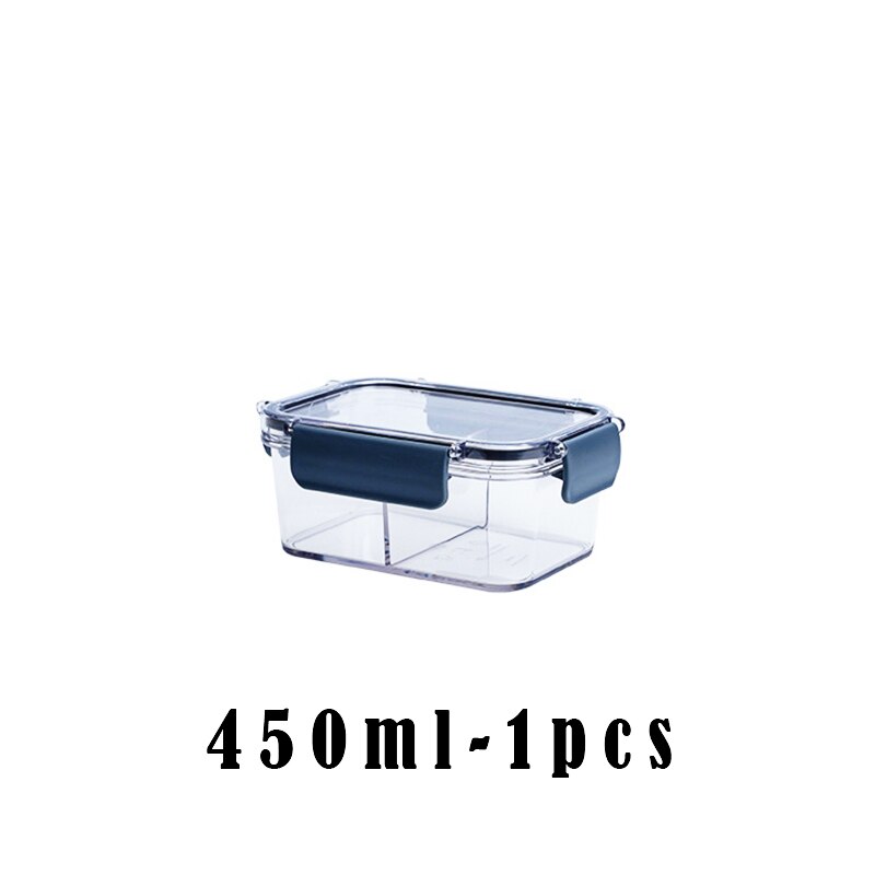 Transparent Containers with Lids Canister Kitchen Classification Container Fresh-keeping Box Sealed Fruit Vegetable Storage Box: 450ML-Division
