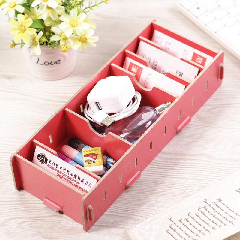 Pen Holder Box Case desk organizer Home Desk Stationery Decor Office School Desk Accessories Supplies Card case: red