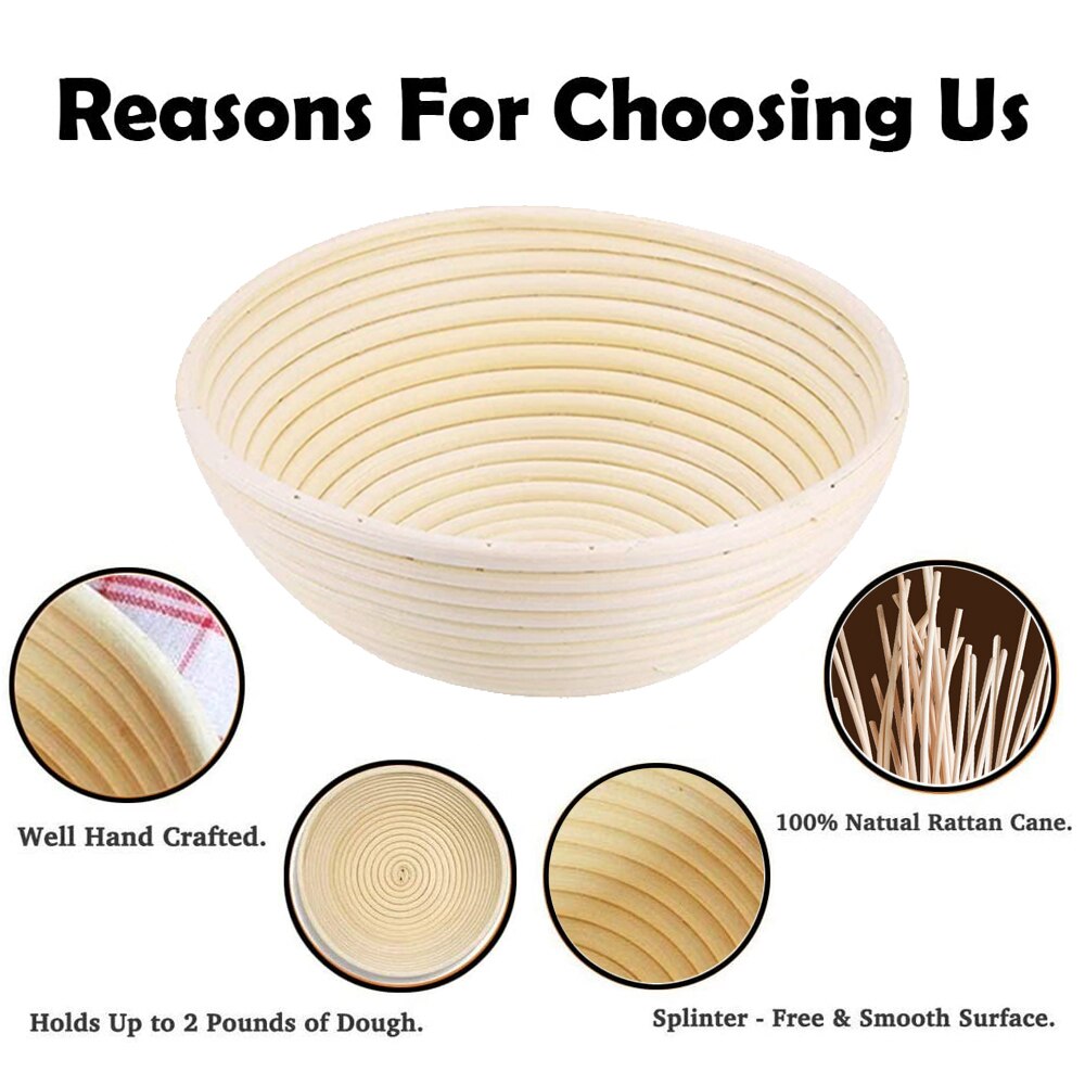 Rattan Banneton Bread Proofing Proving Baskets Set Round /Oval Natural Rattan Fermentation Basket Dough Wicker Rattan DIY Tool