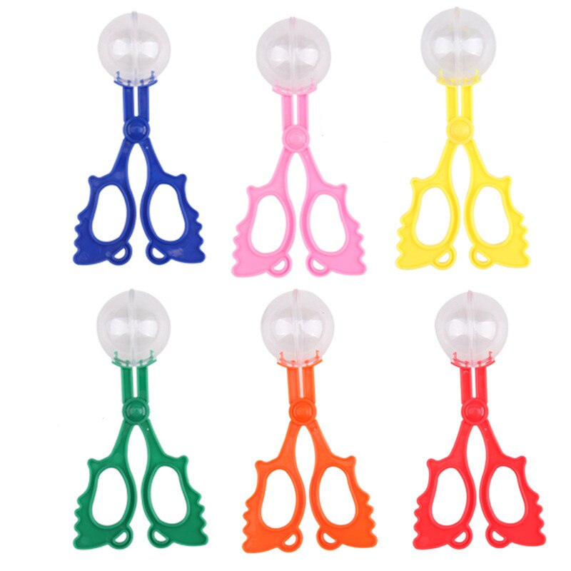 5 pcs Plastic Scissor Clamp Tweezers School Children Plant Insect Biology Study Tool Set Kids Insect Nature Exploration Toy Kit