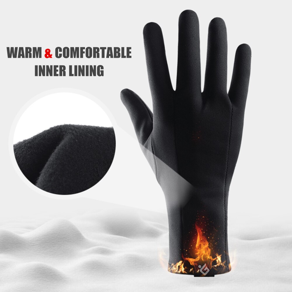 Winter warme handschoenen heren dames touchscreen handschoenen volledige vinger fiets winddichte sport handschoenen met dunne polar fleece voering