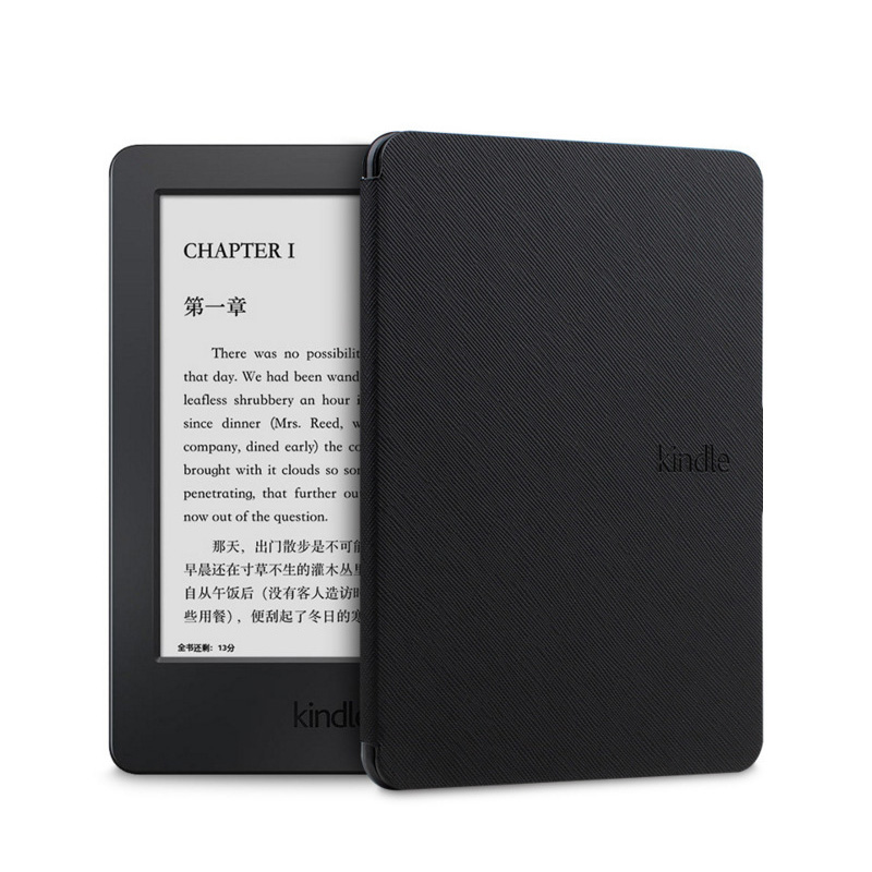 Voor Kindle Voyage PU lederen ebook reader cover voor Kindle Voyage slanke beschermhoes: Black