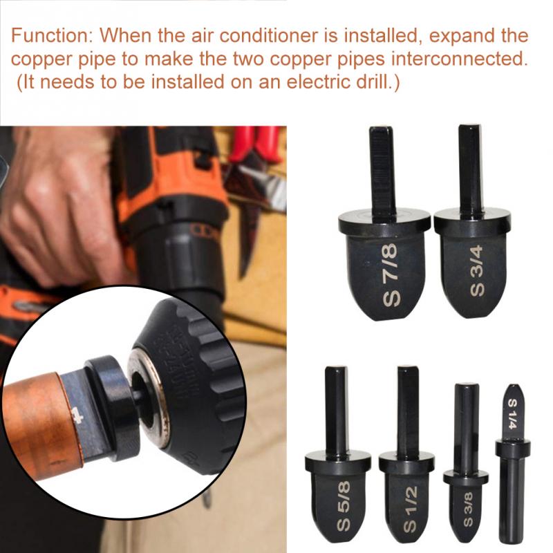 6Pcs Multifunctionele Koperen Pijp Swaging Hulpmiddel Boor Set Draagbare Lager Staal