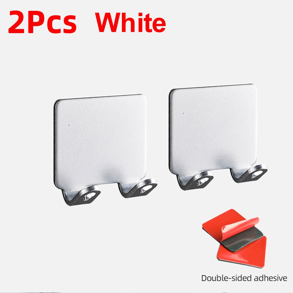 Porte-rasoir mural, crochet de rangement de douche, porte-rasoir de salle de bain, étagère de produits, étagères de rangement de cuisine: 2 White
