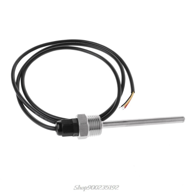 DS18B20 Digital Temperature Sensor G1/2" Thread Probe DIA=7mm 3-core Wire SUS304 S15 20: 100mm