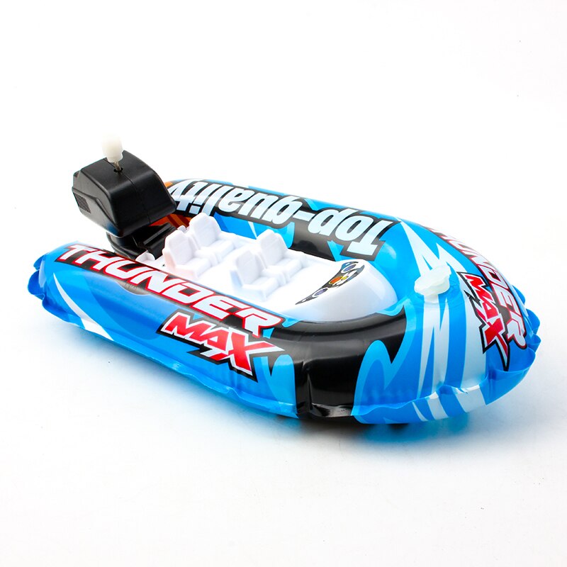 Products Recommended Children's Toys Clockwork Boat Inflatable Boat Bathtub Swimming Pool Toys: blue
