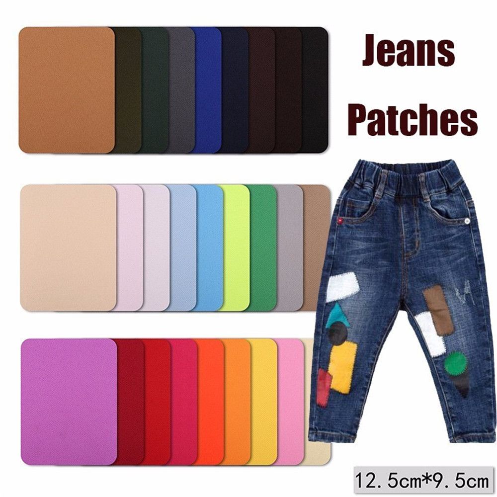 Parches autoadhesivos para pantalones vaqueros, parches para planchar, reparación de pantalones, apliques de rodilla, ropa, tela, pegatinas DIY, accesorios de costura