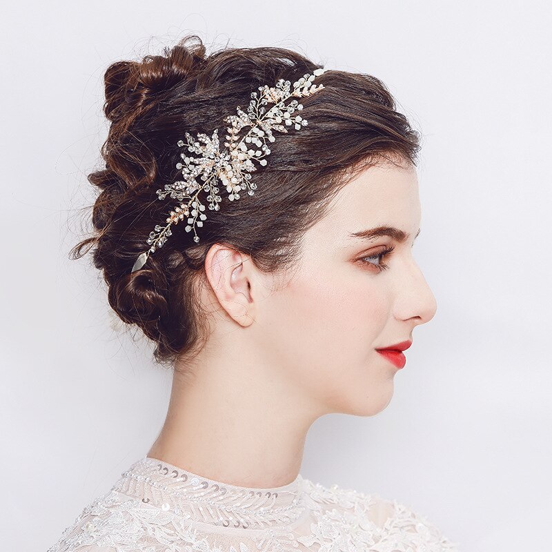 Accesorios creativos para tocado de novia flores de hoja hecho a mano